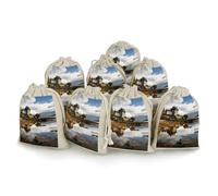 LPSADGF Lot de 8 petits sacs cadeaux réutilisables en coton et lin avec cordon de serrage pour Noël, mariages, fêtes, dragées 12,4 x 17 cm