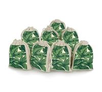 LPSADGF Lot de 8 petits sacs cadeaux réutilisables en coton et lin avec cordon de serrage pour Noël, mariages, fêtes, dragées 12,4 x 17 cm