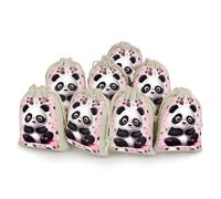 LPSADGF Lot de 8 petits sacs cadeaux réutilisables en coton et lin avec cordon de serrage pour Noël, mariages, fêtes, dragées 12,4 x 17 cm