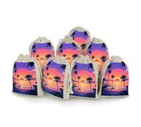 LPSADGF Lot de 8 petits sacs cadeaux réutilisables en coton et lin avec cordon de serrage pour Noël, mariages, fêtes, dragées 12,4 x 17 cm