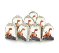 LPSADGF Lot de 8 petits sacs cadeaux réutilisables en coton et lin avec cordon de serrage pour Noël, mariages, fêtes, dragées 12,4 x 17 cm