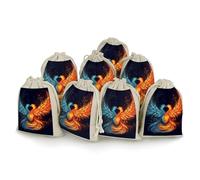 LPSADGF Lot de 8 sacs cadeaux réutilisables en coton et lin avec cordon de serrage pour Noël, mariages, fêtes, dragées 12,4 x 17 cm