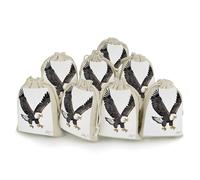LPSADGF Lot de 8 sacs cadeaux réutilisables en coton et lin avec cordon de serrage pour Noël, mariages, fêtes, dragées 12,4 x 17 cm