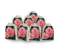 LPSADGF Lot de 8 sacs cadeaux réutilisables en coton et lin avec cordon de serrage pour Noël, mariages, fêtes, dragées - 12,4 x 17 cm
