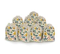 LPSADGF Lot de 8 sacs cadeaux réutilisables en coton et lin avec cordon de serrage pour Noël, mariages, fêtes, dragées 12,4 x 17 cm