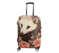 LPSADGF Opossum And Roses Housse de protection pour bagage - Housse de valise de voyage avec impressions double face, ajustement universel de 45,7 à 81,3 cm, lavable et anti-rayures, blanc, M, Coloré