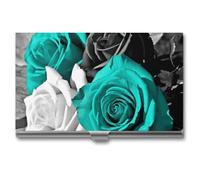 LPSADGF Porte-cartes de visite fin en alliage d'aluminium et métal avec motif smiley de couleur pastel, étui à rabat professionnel pour cartes de visite pour homme et femme (style boucle), noir