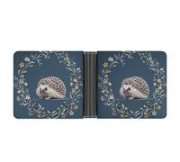 LPSADGF Portefeuille d'été en cuir pour homme avec pince à billets et 6 emplacements pour cartes, 2 poches cachées, Joli petit hérisson., Taille unique, Moderne