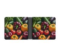 LPSADGF Portefeuille en cuir avec 6 emplacements pour cartes, 2 poches cachées, Légumes frais Fruits, Taille unique, Moderne
