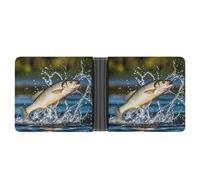 LPSADGF Portefeuille en cuir pour homme avec pince à billets et 6 emplacements pour cartes, 2 poches cachées, Big Mouth Bass Bait, Taille unique, Moderne