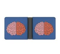 LPSADGF Portefeuille en cuir pour homme avec pince à billets et 6 emplacements pour cartes, 2 poches cachées, Cerveau gauche et droit., Taille unique, Moderne