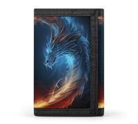 LPSADGF Portefeuille pour homme - Portefeuille fin à trois volets, pince à billets de basket-ball 3D, porte-monnaie avec 8 porte-cartes de crédit, Dragons Fire and Ice, Taille unique, Moderne