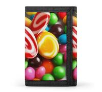 LPSADGF Portefeuille pour homme - Portefeuille fin à trois volets, pince à billets Dove Sun, porte-monnaie avec 8 porte-cartes de crédit, Bonbons colorés., Taille unique, Moderne