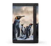 LPSADGF Portefeuille pour homme - Portefeuille fin à trois volets, pince à billets tortue de mer, porte-monnaie avec 8 porte-cartes de crédit, Pingouin de mer, Taille unique, Moderne