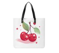 LPSADGF Sac fourre-tout cerveau gauche et droit pour femme, sac à main en cuir, trousse de maquillage avec boucle magnétique, sac décontracté, Cerise mignonne, 39x39cm