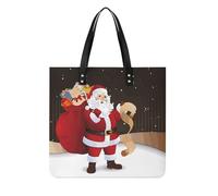 LPSADGF Sac fourre-tout cerveau gauche et droit pour femme, sac à main en cuir, trousse de maquillage avec boucle magnétique, sac décontracté, Merry Christmas, 39x39cm