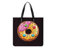 LPSADGF Sac fourre-tout cerveau gauche et droit pour femme, sac à main en cuir, trousse de maquillage avec boucle magnétique, sac décontracté, Donut, 39x39cm
