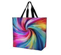 LPSADGF Sac fourre-tout cerveau gauche et droit pour femme - Sac d'épicerie pliable réutilisable, sac à main à bandoulière, Coloré Tie Dye, 40x40x16cm