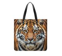 LPSADGF Sac fourre-tout coloré mandala pour femme, sac à main en cuir, trousse de maquillage avec boucle magnétique, sac décontracté, Tigre féroce, 39x39cm