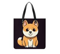 LPSADGF Sac fourre-tout de billard coloré pour femme, sac à main en cuir, trousse de maquillage avec boucle magnétique, sac décontracté, Dessin animé Shiba Inu, 39x39cm