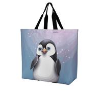 LPSADGF Sac fourre-tout de billard coloré pour femme - Sac d'épicerie pliable et réutilisable, sac à main à bandoulière, I Love Penguins, 40x40x16cm