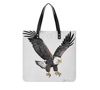 LPSADGF Sac fourre-tout en cuir avec boucle magnétique pour femme - Motif cage de football, Croquis de plongée du pygargue à tête blanche, 39x39cm