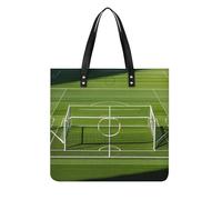 LPSADGF Sac fourre-tout en cuir avec boucle magnétique pour femme - Motif cage de football, Zone sportive de but de football, 39x39cm