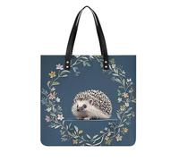 LPSADGF Sac fourre-tout en cuir avec motif de singe musical pour femme, sac de maquillage avec boucle magnétique, sac décontracté, Joli petit hérisson, 39x39cm