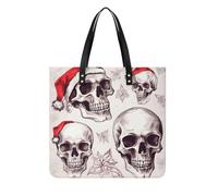 LPSADGF Sac fourre-tout en cuir noir avec motif cheval arabe pour femme, sac de maquillage avec boucle magnétique, sac décontracté, Crânes esquissés, 39x39cm