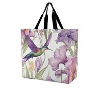 LPSADGF Sac fourre-tout pour femme motif cheval arabe noir - Sac d'épicerie pliable et réutilisable, sac à bandoulière, Colibri Iris Fleurs, 40x40x16cm