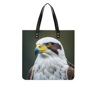 LPSADGF Sac fourre-tout punk rock avec écouteurs crânes pour femme, sac à main en cuir, trousse de maquillage avec boucle magnétique, sac décontracté, Faucon lancier, aigle blanc, 39x39cm