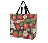 LPSADGF Sac fourre-tout Sea Sunset Flying Dragon pour femme - Sac d'épicerie réutilisable, pliable, sac à main à bandoulière, fraise, 40x40x16cm