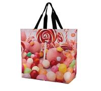 LPSADGF Sac fourre-tout Sea Sunset Flying Dragon pour femme - Sac d'épicerie réutilisable, pliable, sac à main à bandoulière, Bonbons sucré, 40x40x16cm
