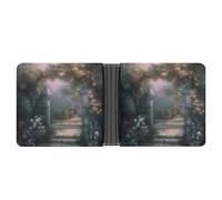 LPSADGF Sea Sunset Flying Dragon Portefeuille en cuir avec pince à billets pour homme avec 6 emplacements pour cartes, 2 poches cachées, secret garden, Taille unique, Moderne