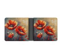 LPSADGF Sea Sunset Flying Dragon Portefeuille en cuir avec pince à billets pour homme avec 6 emplacements pour cartes, 2 poches cachées, Peinture à l'huile simple fleur, Taille unique, Moderne