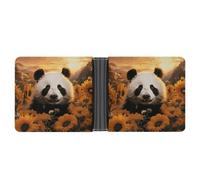 LPSADGF Sea Sunset Flying Dragon Portefeuille en cuir avec pince à billets pour homme avec 6 emplacements pour cartes, 2 poches cachées, Panda et tournesol, Taille unique, Moderne
