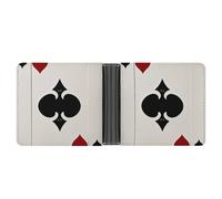 LPSADGF Shabby Chic Roses Portefeuille en cuir avec pince à billets pour homme avec 6 emplacements pour cartes, 2 poches cachées, Spades K Poker, Taille unique, Moderne