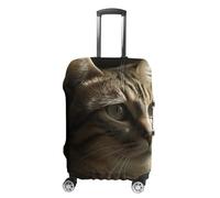 LPSADGF Tabby Cat Housse de protection pour bagage - Housse de valise de voyage avec impressions double face, ajustement universel de 45,7 à 81,3 cm, lavable et anti-rayures, blanc, S, Coloré