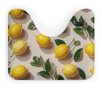 LPSADGF Tapis de toilette en forme de U à motif citron - Tapis de bain ultra doux super absorbant avec dos antidérapant, séchage rapide, lavable pour la plupart des salles de bains