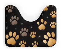 LPSADGF Tapis de toilette en forme de U à motif de pattes de chien - Tapis de bain ultra doux super absorbant avec dos antidérapant, séchage rapide, lavable pour la plupart des salles de bain