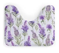 LPSADGF Tapis de toilette en forme de U à motif fleurs de lavande - Tapis de bain ultra doux super absorbant avec dos antidérapant, séchage rapide, lavable pour la plupart des salles de bains