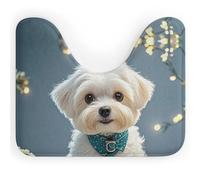 LPSADGF Tapis de toilette en forme de U pour chien maltais, ultra doux, super absorbant avec dos antidérapant, séchage rapide, lavable, convient à la plupart des salles de bains