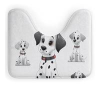 LPSADGF Tapis de toilette mignon dalmatien en forme de U - Tapis de bain ultra doux super absorbant avec dos antidérapant, séchage rapide, lavable pour la plupart des salles de bains