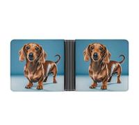 LPSADGF Teckel Weiner Portefeuille en cuir pour homme avec pince à billets avec 6 emplacements pour cartes, 2 poches cachées, Teckel Weiner Pet Dog, Taille unique, Moderne