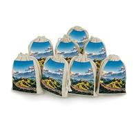 LPSADGF The Great Wall of China Lot de 8 sacs cadeaux réutilisables en coton et lin avec cordon de serrage pour Noël, mariages, fêtes, dragées 12,4 x 17 cm