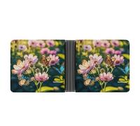 LPSADGF The Witch of Darkness Portefeuille en cuir avec pince à billets pour homme avec 6 emplacements pour cartes, 2 poches cachées, Papillons et fleurs, Taille unique, Moderne