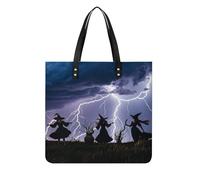 LPSADGF The Witch of Darkness Sac fourre-tout en cuir pour femme avec boucle magnétique, Sorcière priée, 39x39cm