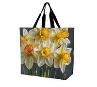 LPSADGF The Witch of Darkness Sac fourre-tout pour femme - Sac d'épicerie pliable réutilisable, sac à main à bandoulière, Bouquet de jonquilles, 40x40x16cm