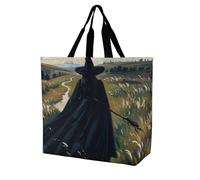 LPSADGF The Witch of Darkness Sac fourre-tout pour femme - Sac d'épicerie pliable réutilisable, sac à main à bandoulière, La sorcière des ténèbres, 40x40x16cm