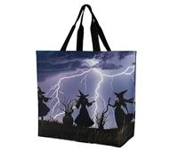 LPSADGF The Witch of Darkness Sac fourre-tout pour femme - Sac d'épicerie pliable réutilisable, sac à main à bandoulière, Sorcière priée, 40x40x16cm